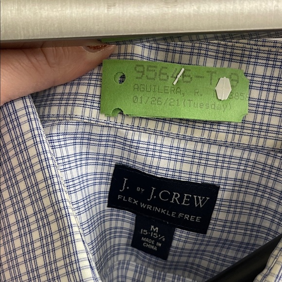 NWOT J. Crew Men's Blue Checkered Dress Shirt - Picture 7 of 7